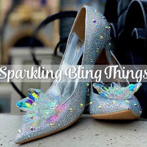 NEW Sparkling Bling Swarovski Crystal Rhinestone Cinderella Wedding Shoe…